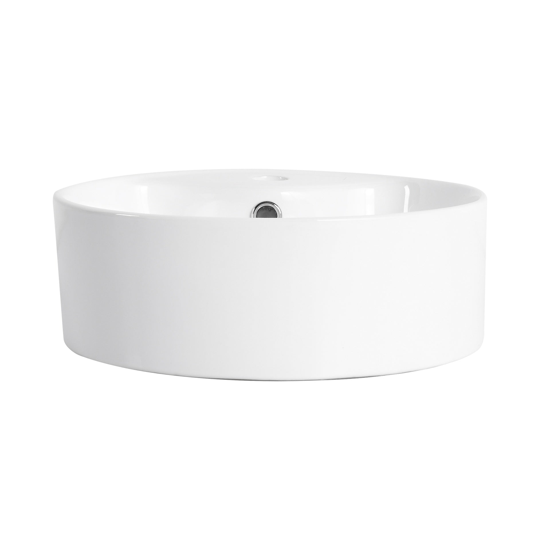Ceramic Rotundity Above Counter White Bathroom Sink Art Basin (BAB3098MOWH)