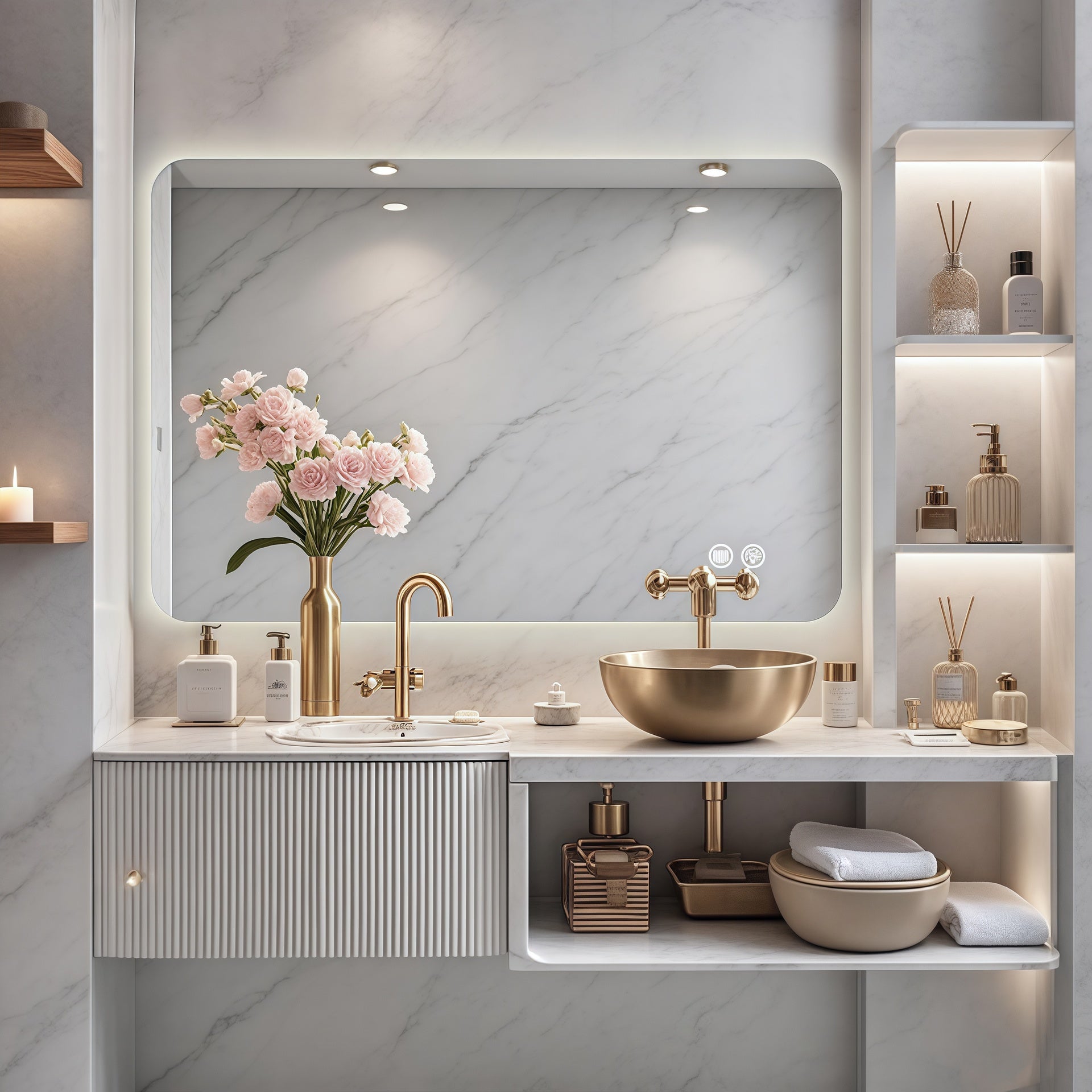 Rectangular Backlit Mirror Bathroom 24"x36"