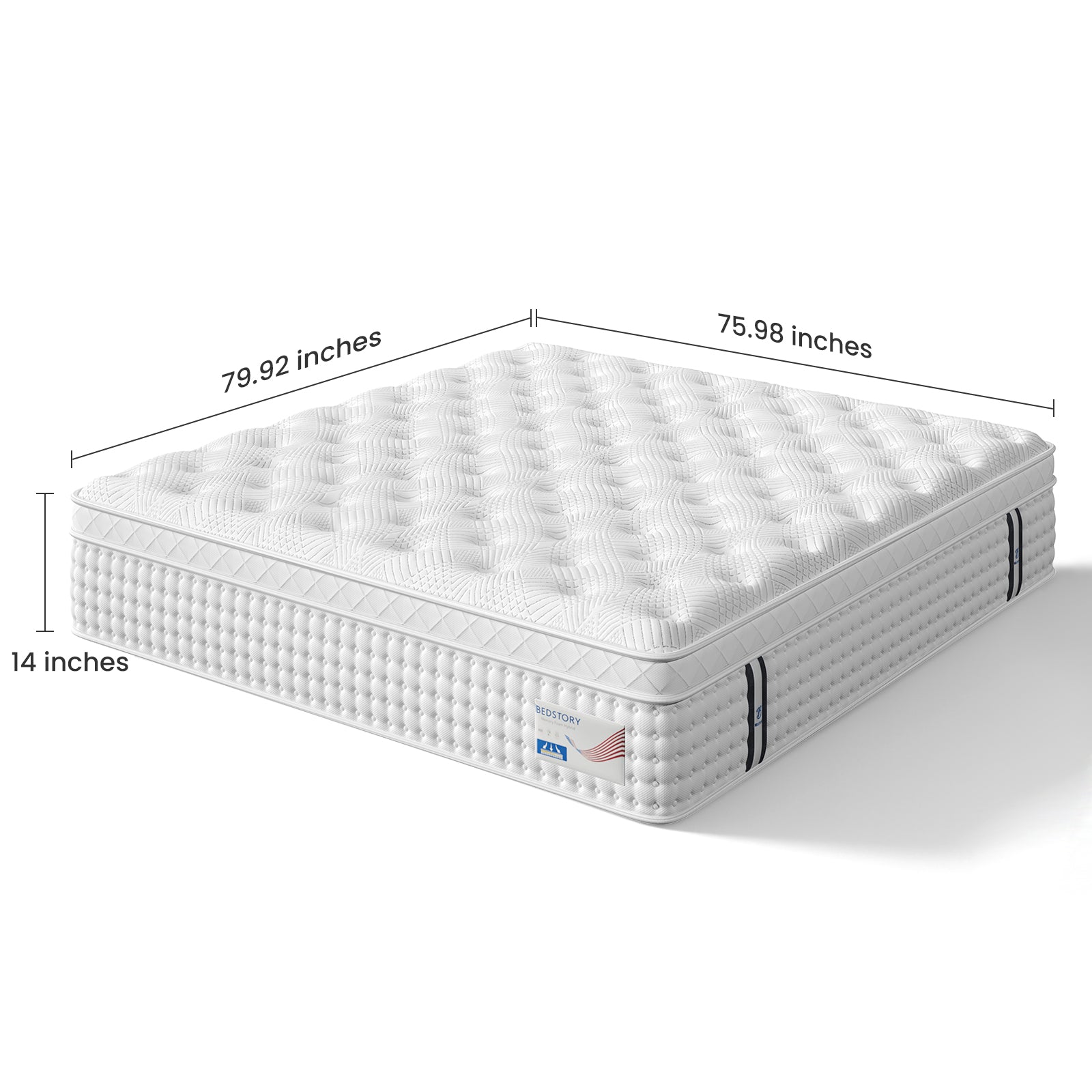 14 Inch King Hybrid Mattress – Memory Foam & Pocket Spring Bed – Medium Firm Comfort, Spine Support, Quiet & Breathable