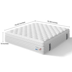 14 Inch King Hybrid Mattress – Memory Foam & Pocket Spring Bed – Medium Firm Comfort, Spine Support, Quiet & Breathable