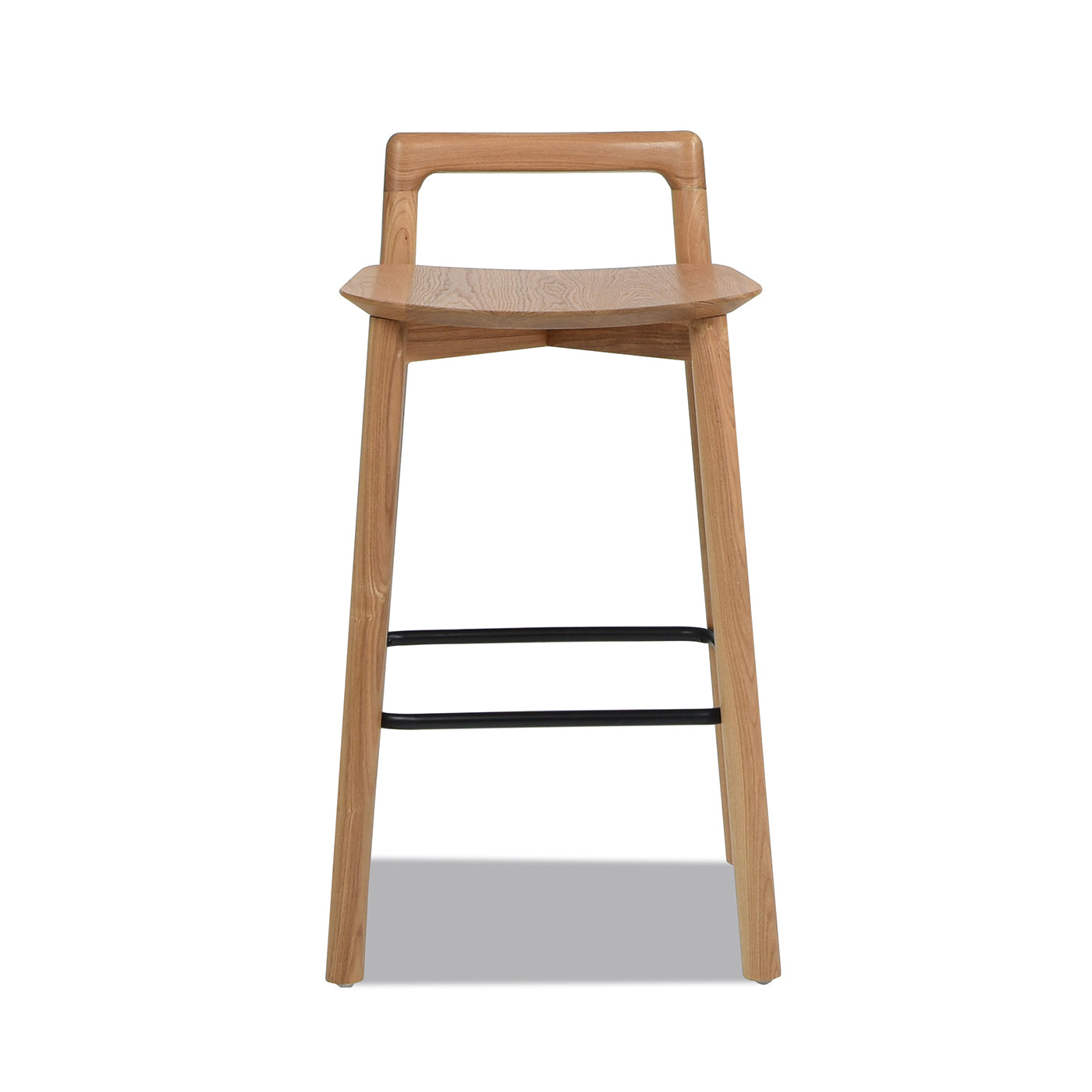 Sven 26.5" Modern Minimalist Low Back Wood Counter Stool, Natural Blonde Ash Wood
