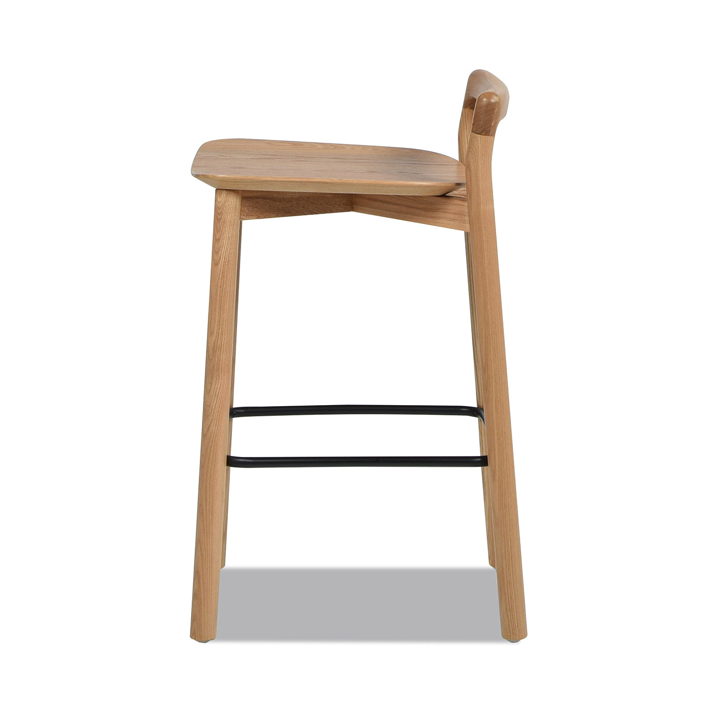 Sven 26.5" Modern Minimalist Low Back Wood Counter Stool, Natural Blonde Ash Wood