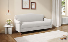 Modern Loveseat Sofa 77.5" 2-seater Couch Upholstered Loveseat with Rolled Arms for Living Room, Reading Corner and Small Spaces, Light Grey