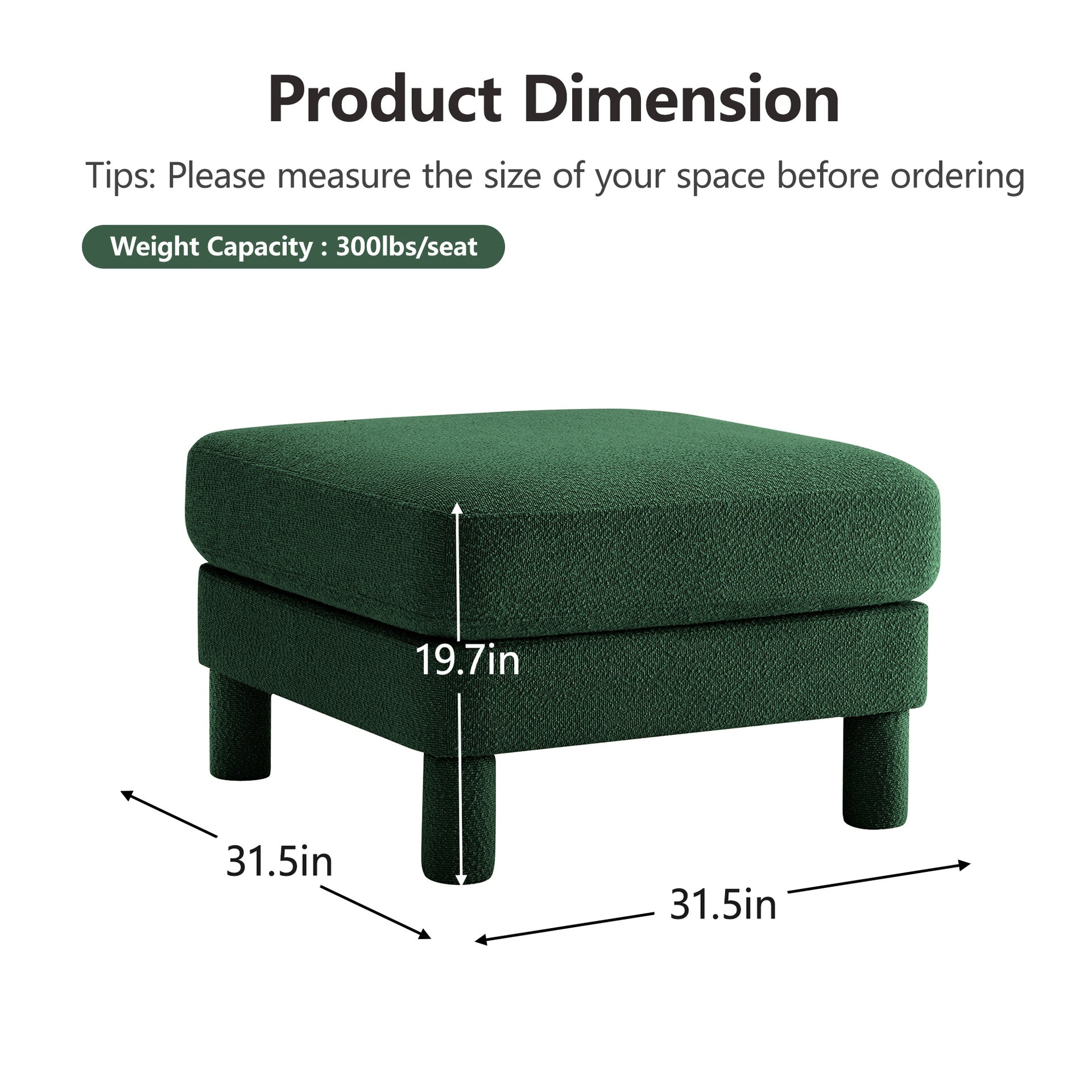 Lucas Ottoman Polyester-Green