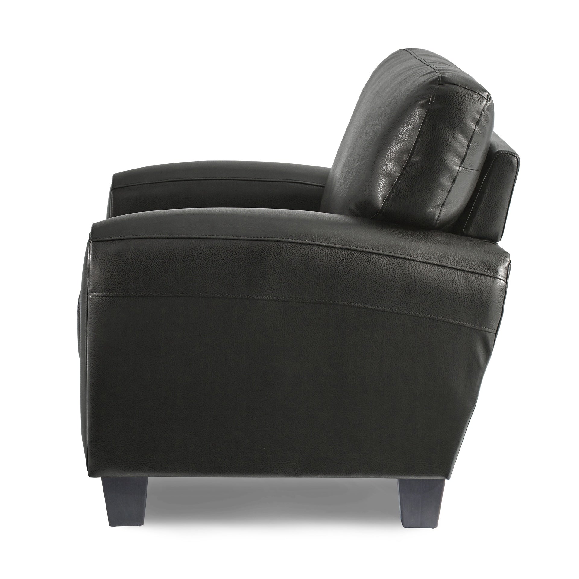 Modern Living Room Furniture 1pc Chair Black Faux Leather Covering Retro Styling Furniture