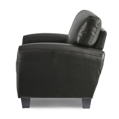 Modern Living Room Furniture 1pc Chair Black Faux Leather Covering Retro Styling Furniture