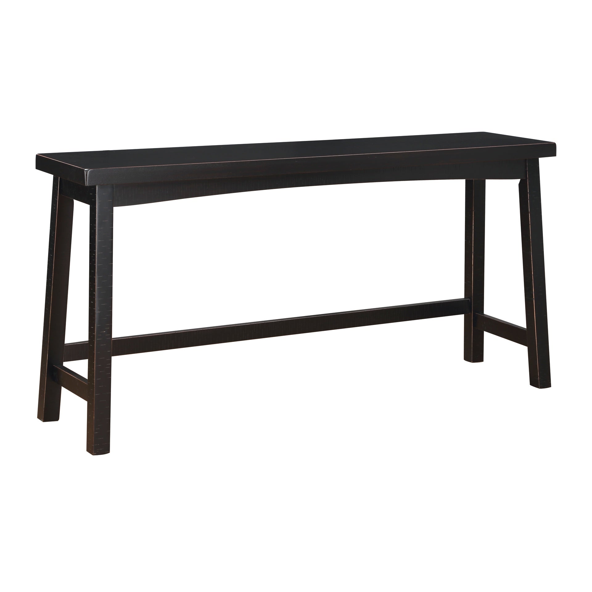 Transitional 4-Piece Counter Height Set, Table and Counter Height Stools Black Finish Solid Rubberwood Furniture