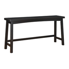 Transitional 4-Piece Counter Height Set, Table and Counter Height Stools Black Finish Solid Rubberwood Furniture