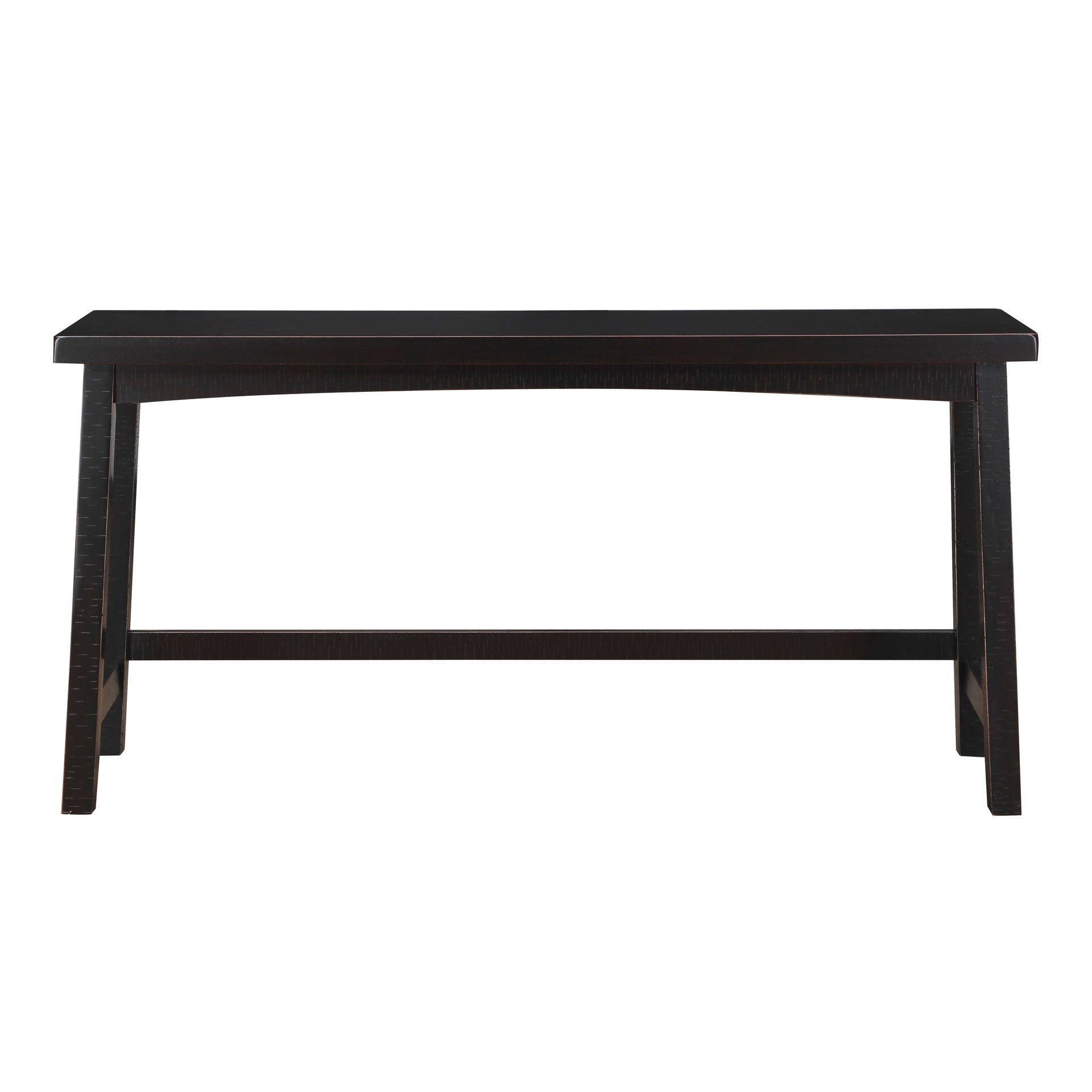 Transitional 4-Piece Counter Height Set, Table and Counter Height Stools Black Finish Solid Rubberwood Furniture