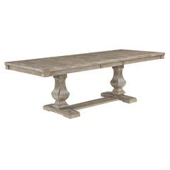 Traditional Style Dining Table with Extension Leaf Brownish Gray Finish Wooden Dining Kitchen Furniture 1pc