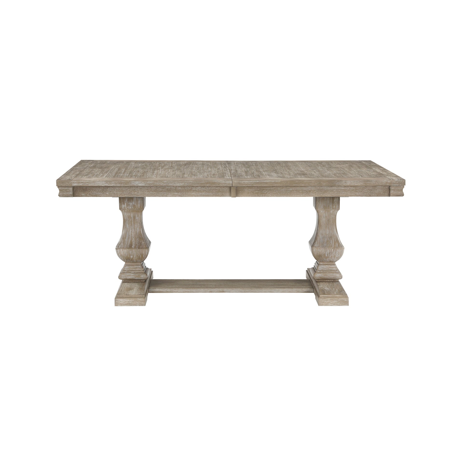 Traditional Style Dining Table with Extension Leaf Brownish Gray Finish Wooden Dining Kitchen Furniture 1pc