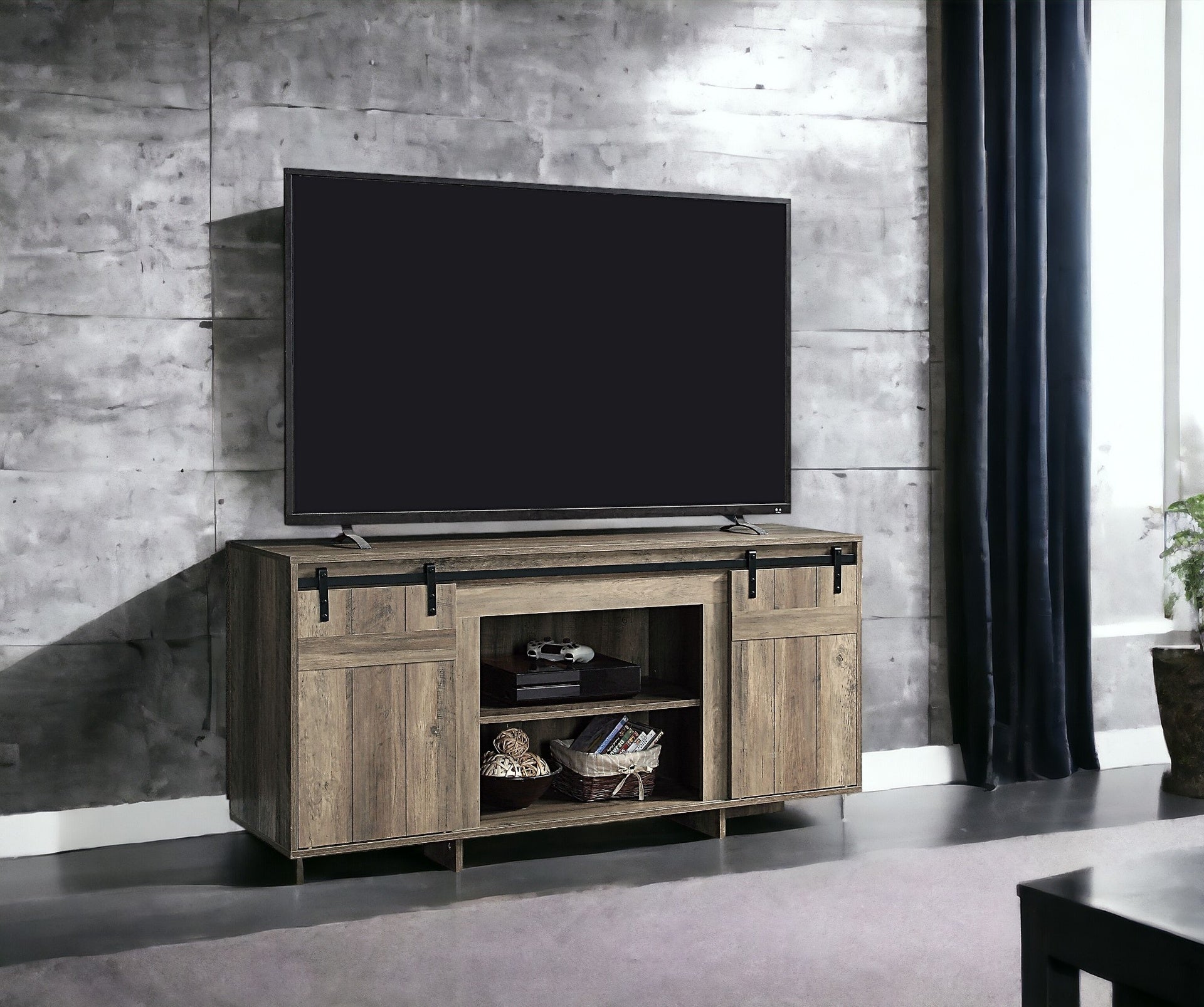 Bellarosa Gray Washed Finish TV Stand