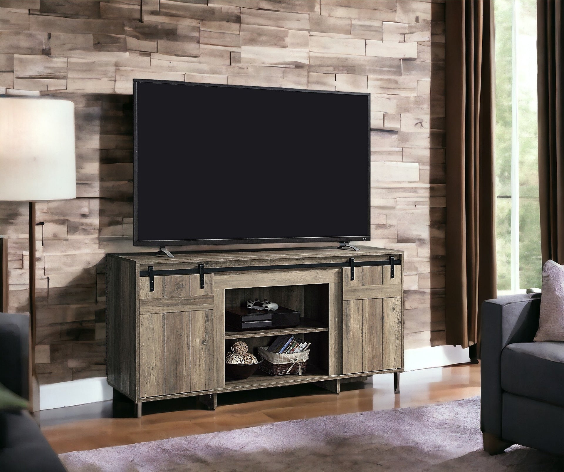 Bellarosa Gray Washed Finish TV Stand