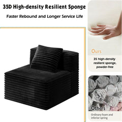 Modular Sectional Couches for Living Room with Deep Seat, Compression Sofa, High Density Memory Foam, Boneless Upholstered Couches, No Assembly (3*Seat)