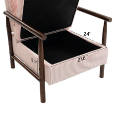 Storage Chair,Mid Century Modern Accent Chair with Wood Frame, Upholstered Living Room Chairs with Waist Cushion, Reading Armchair for Bedroom Sunroom