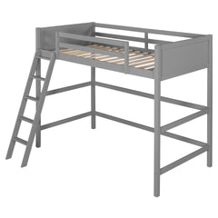 Solid Wood Twin Size Loft Bed with Ladder(Gray)(OLD SKU: WF292330AAE)