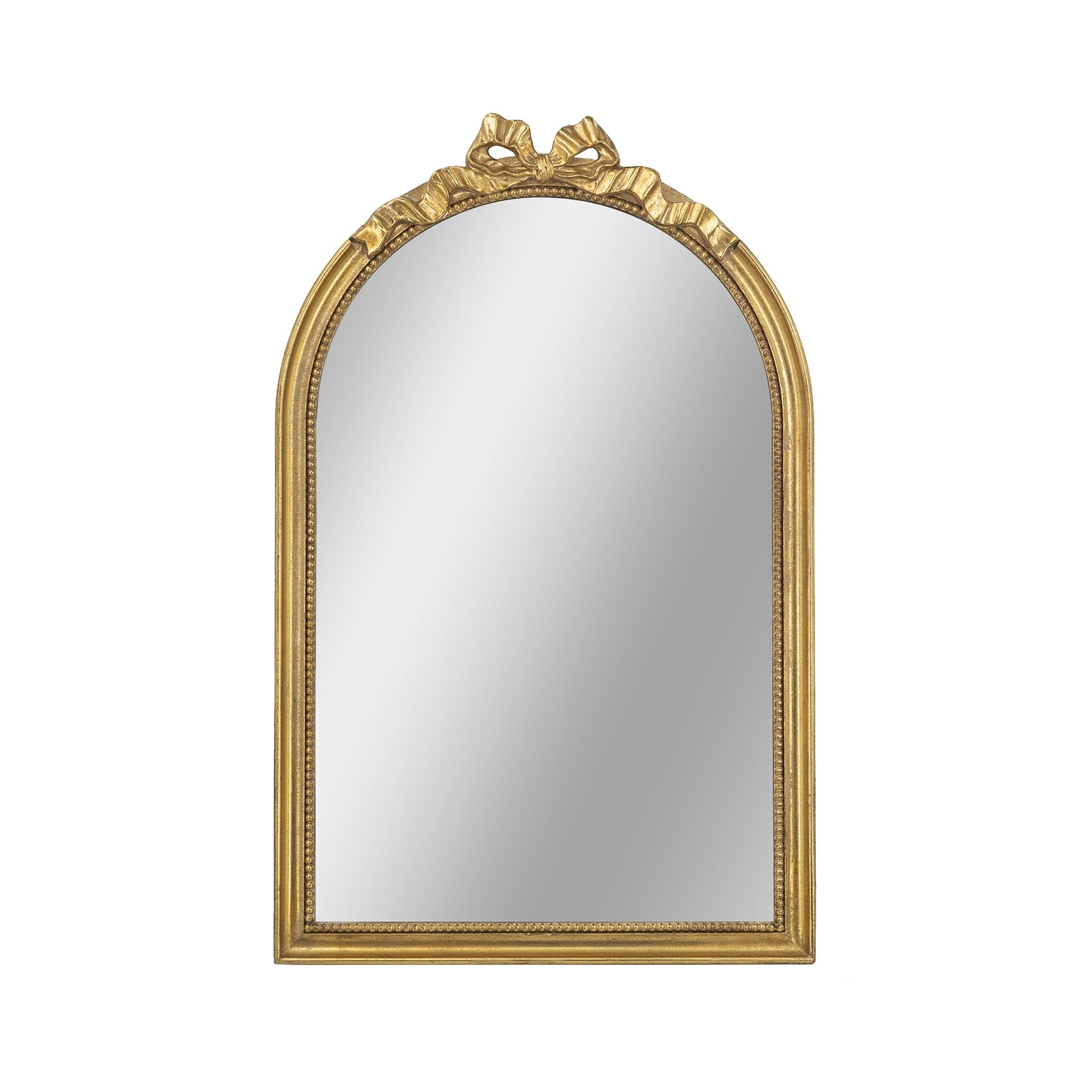 23.6" x 37.3" Baroque Style Gold Arch Mirror