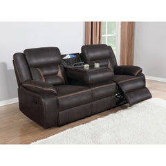 Brazelton Greer Brown Upholstered Tufted Sofa with Pillow Top Arms