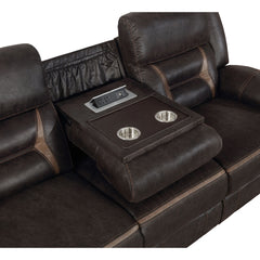 Brazelton Greer Brown Upholstered Tufted Sofa with Pillow Top Arms
