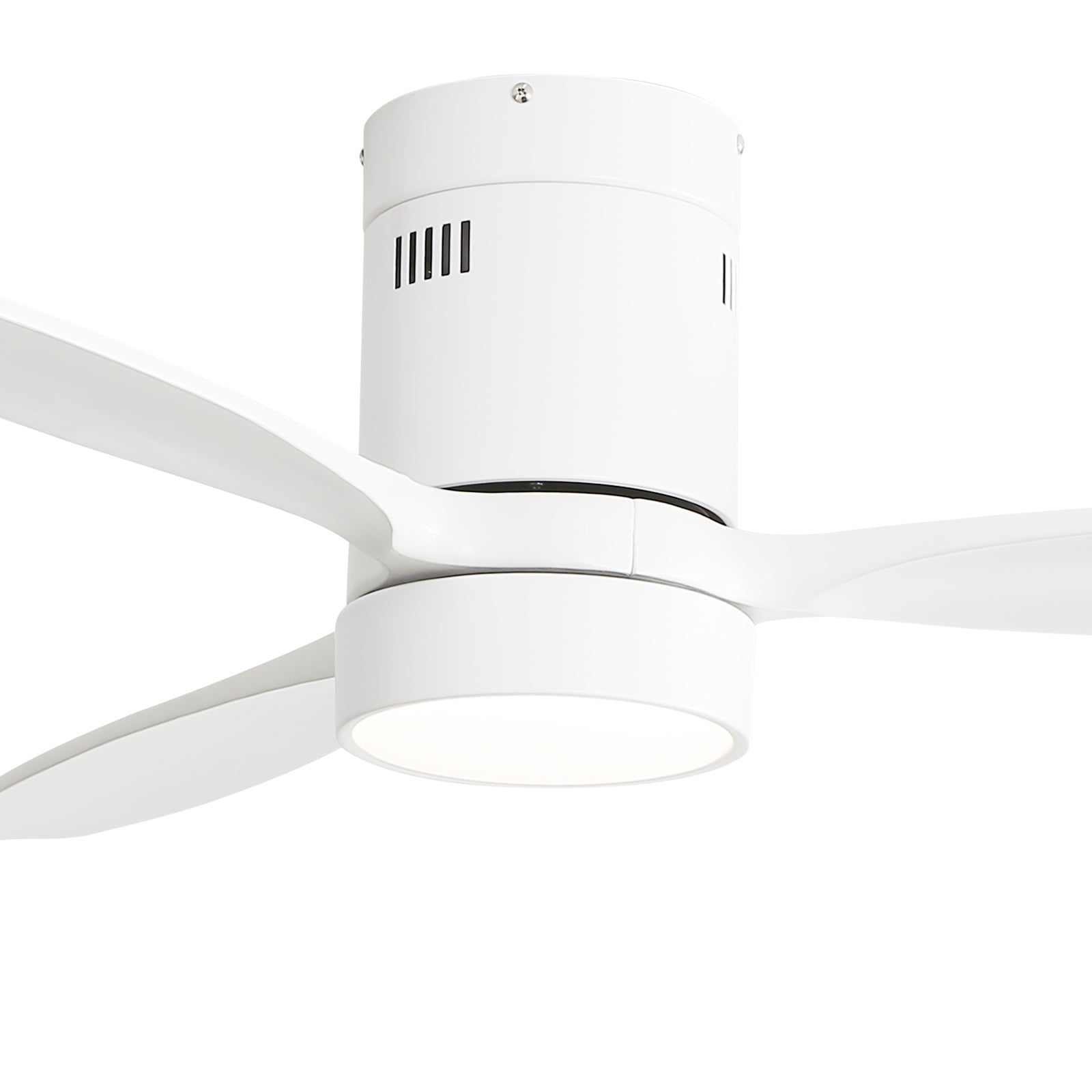 52 Inch Flush Mount Solid Wood Ceiling Fan With 6 Speed Remote Control Reversible DC Motor For Home