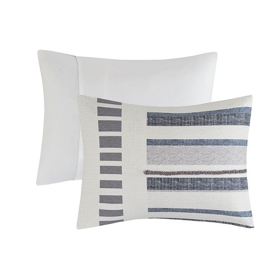 Full/Queen 3 Piece Cotton Printed Duvet Cover Set w/ trims