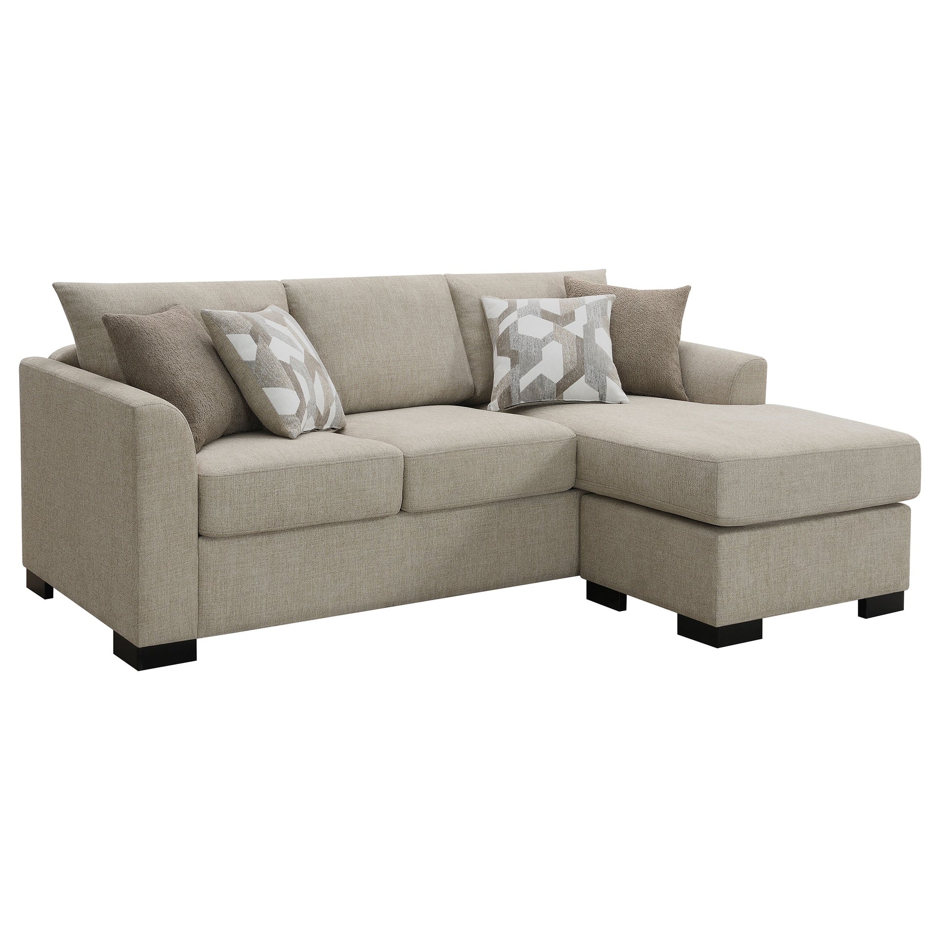 Pacheco Camel Upholstered Sleeper Sectional Chaise Sofa