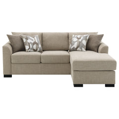 Pacheco Camel Upholstered Sleeper Sectional Chaise Sofa
