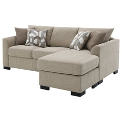 Pacheco Camel Upholstered Sleeper Sectional Chaise Sofa