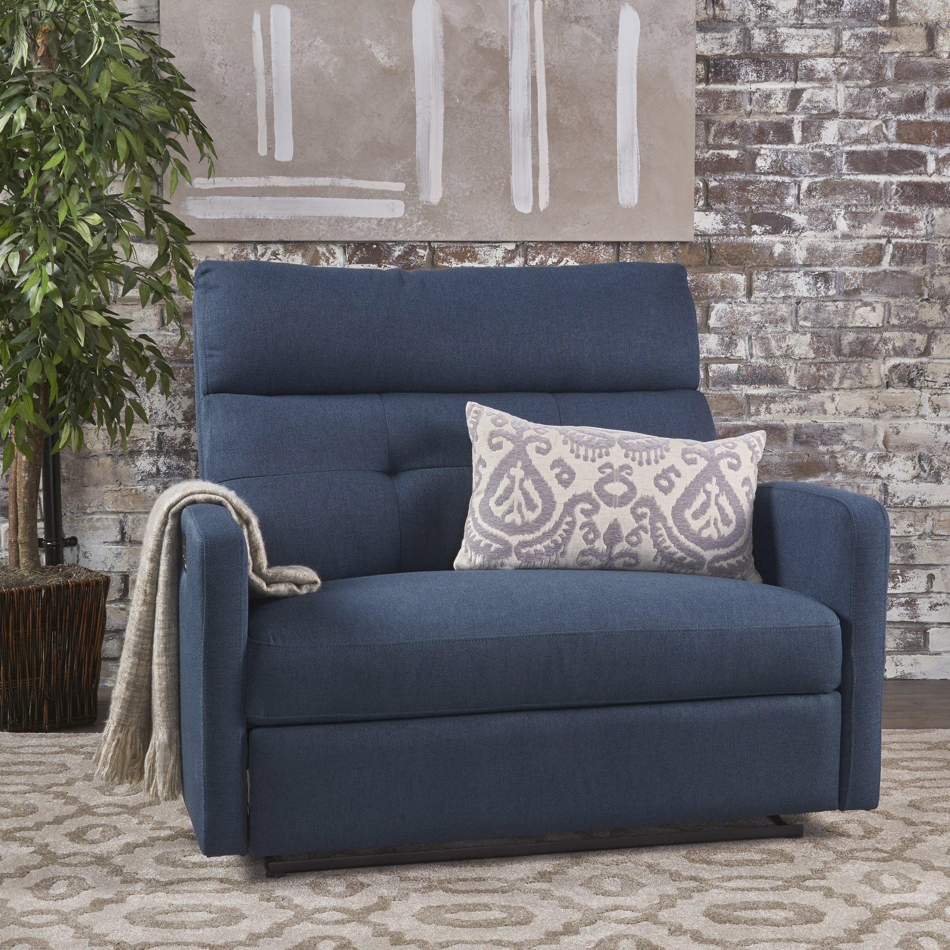 Reclining Loveseat, Leather Double Recliner Sofa, Wall Hugger Loveseat Recliner for Living Room, RV, Home