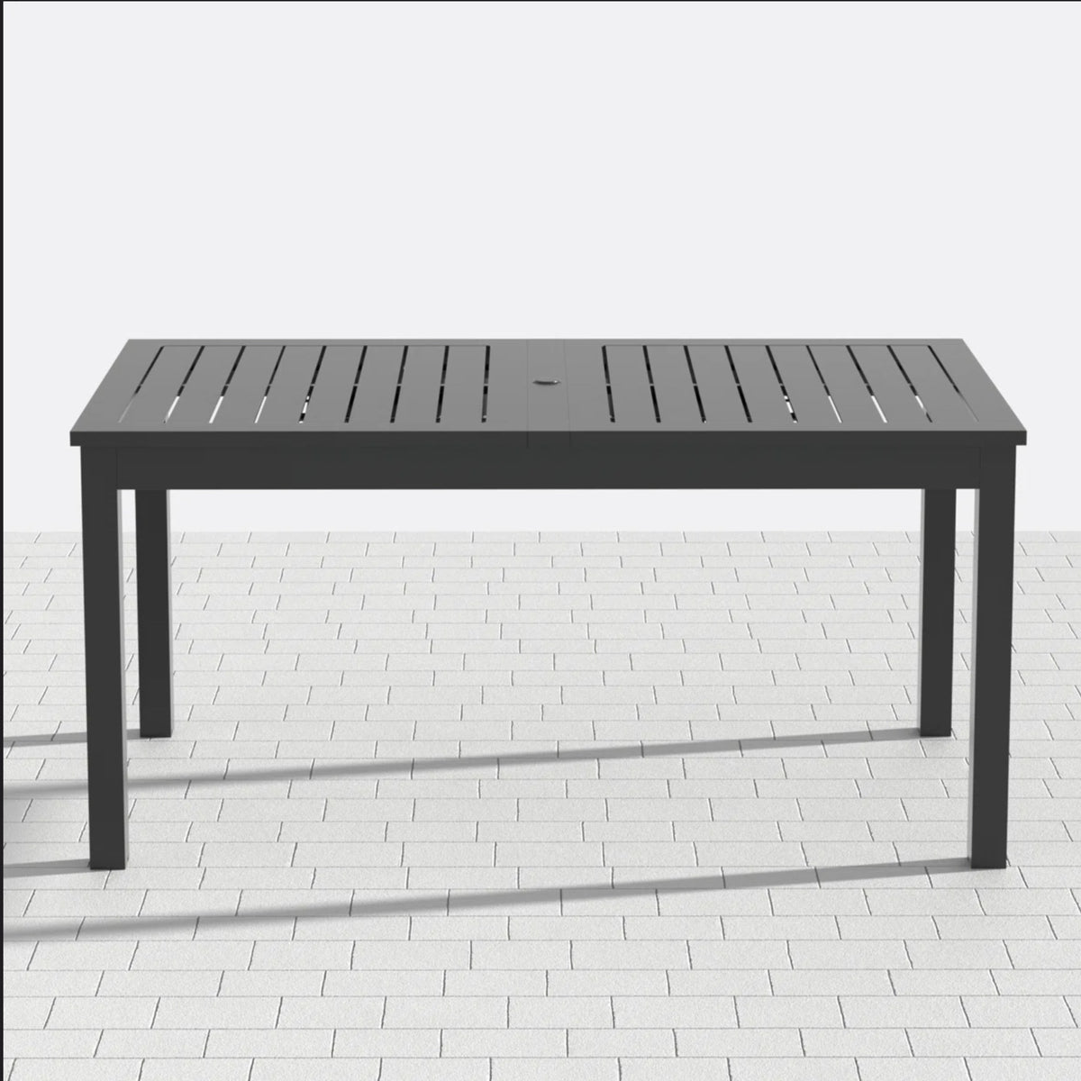 63"-92" Extendable Aluminum Outdoor Dining Table, All-Weather Gray Patio Table