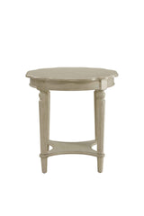 Antique White End Table with Bottom Shelf