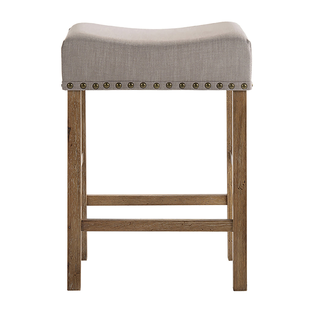 Tan and Weathered Oak Counter Height Stools (Set of 2)