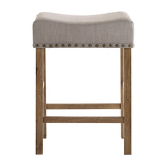 Tan and Weathered Oak Counter Height Stools (Set of 2)