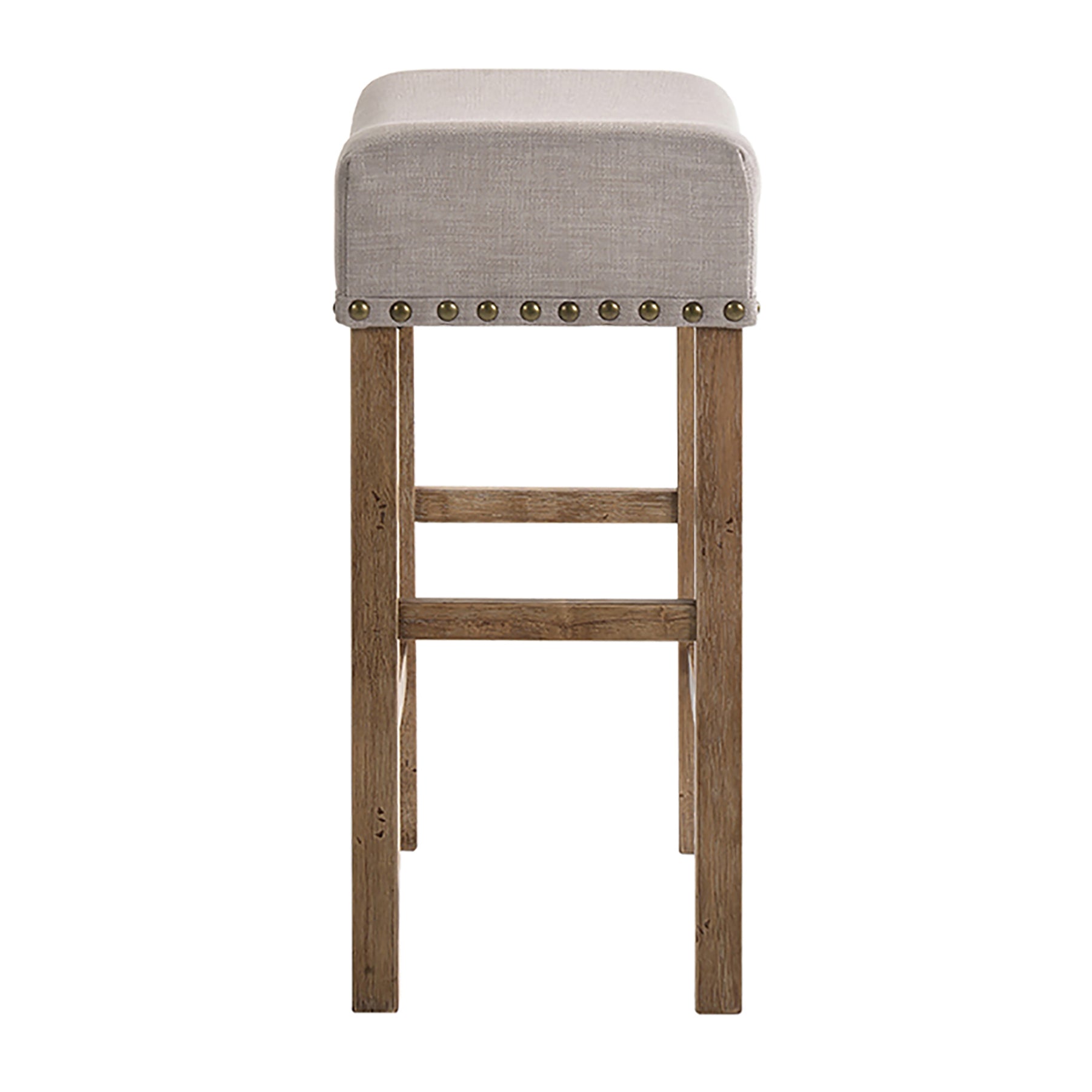 Tan and Weathered Oak Counter Height Stools (Set of 2)