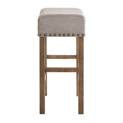 Tan and Weathered Oak Counter Height Stools (Set of 2)