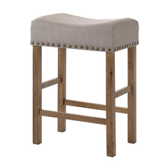 Tan and Weathered Oak Counter Height Stools (Set of 2)
