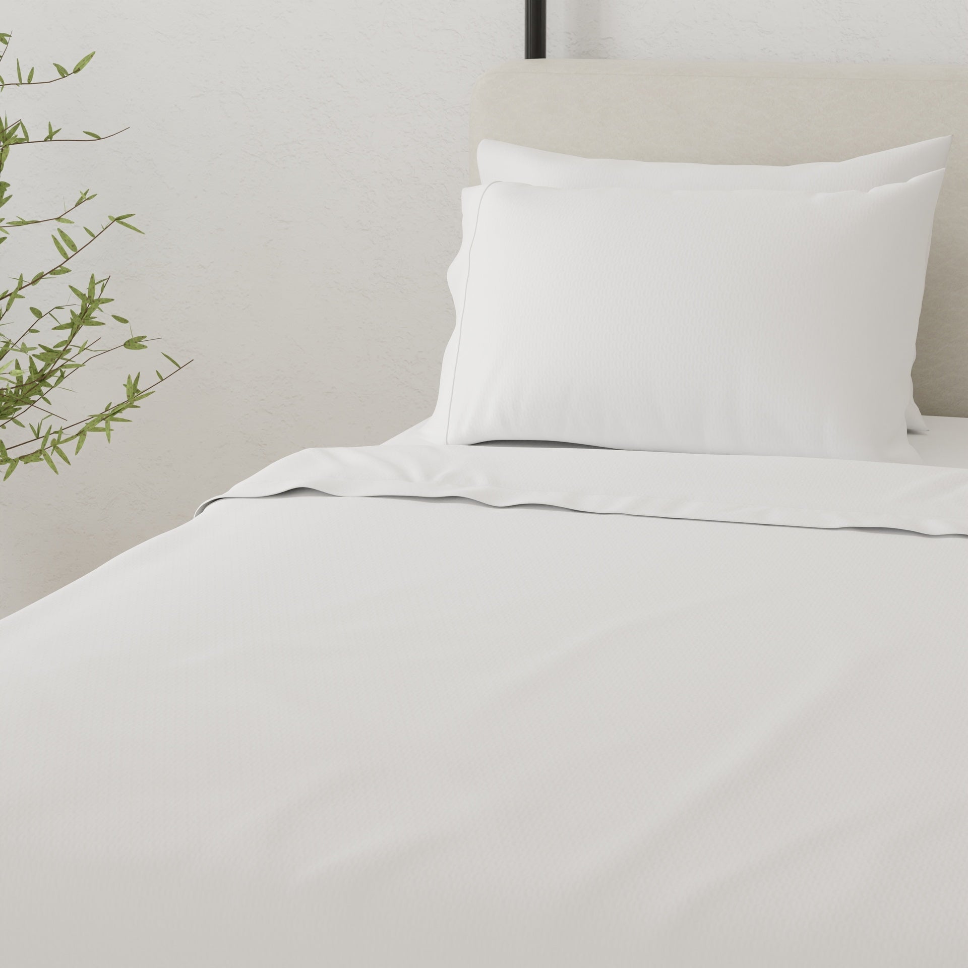 Omne Sleep 4-Piece White Brushed Microfiber King Hypoallergenic Sheet Set