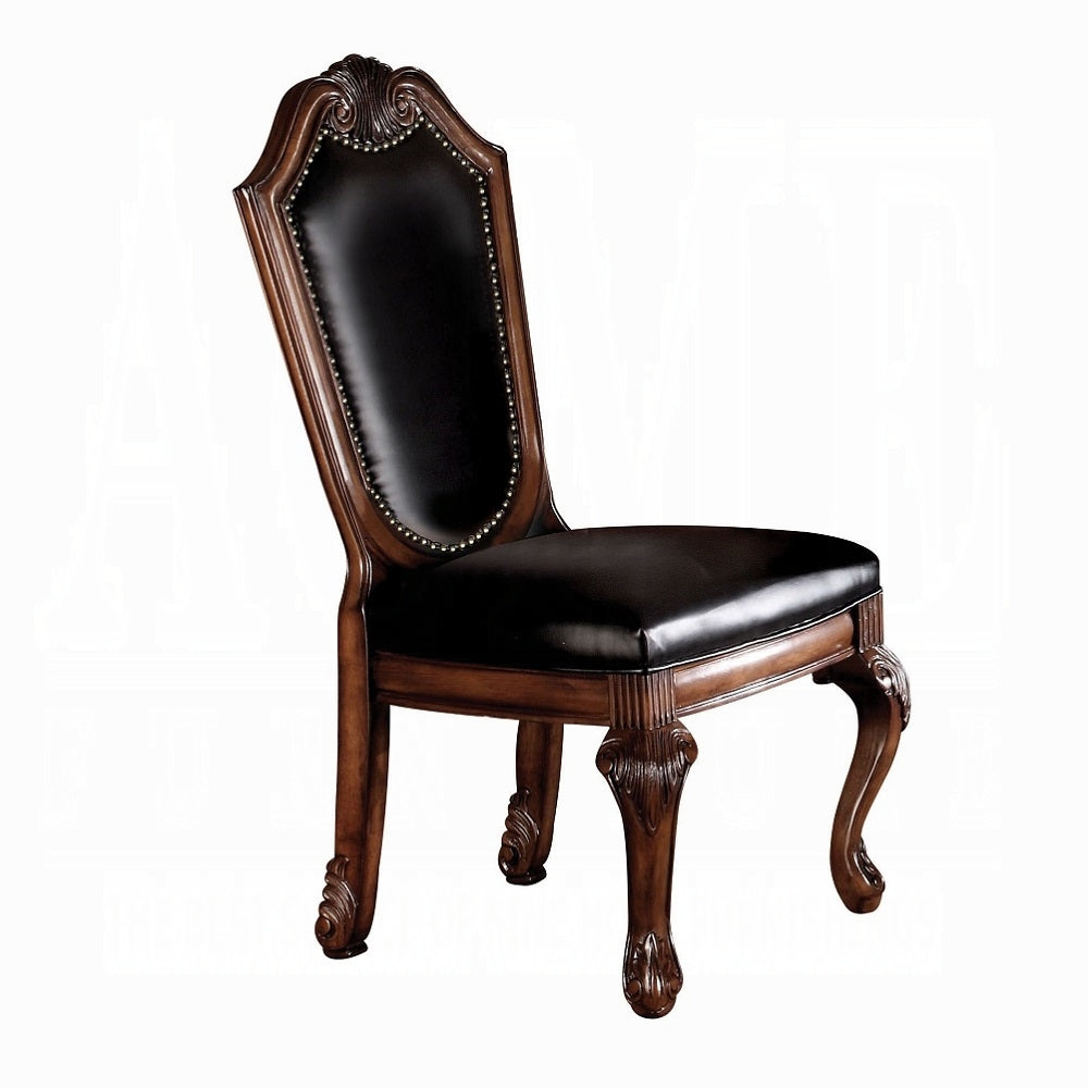 Black and Cherry Side Chair with Nailhead Trim (Set of 2)
