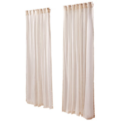 Natural Linen Curtains 52 x 84 inch 2 Panels Set Semi Sheer Light Filtering