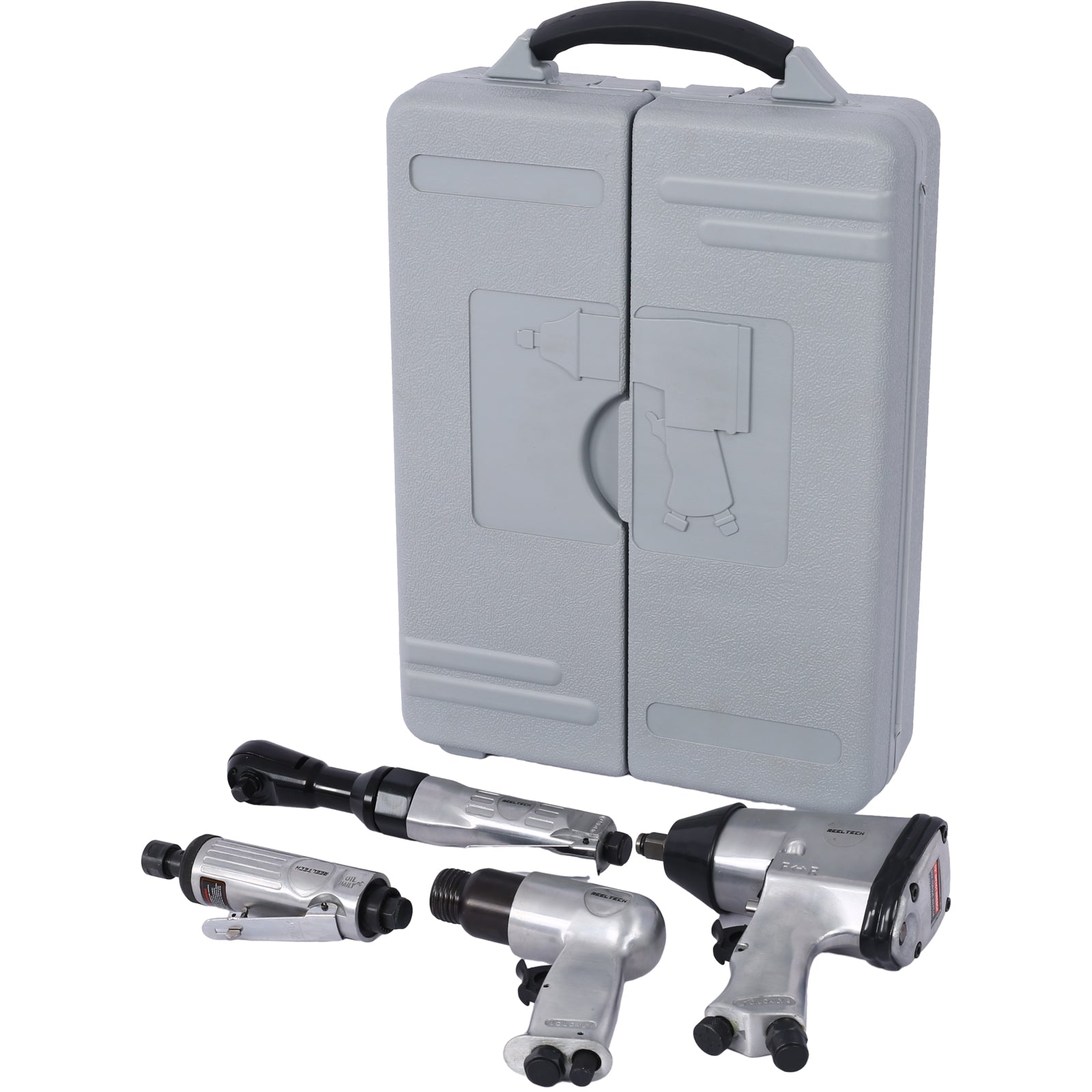 Air Tool and Accessories Kit, 71 Piece, Impact Wrench, Air Ratchet, Die Grinder, Aire Hammer, Hose Fittings, Storage Case
