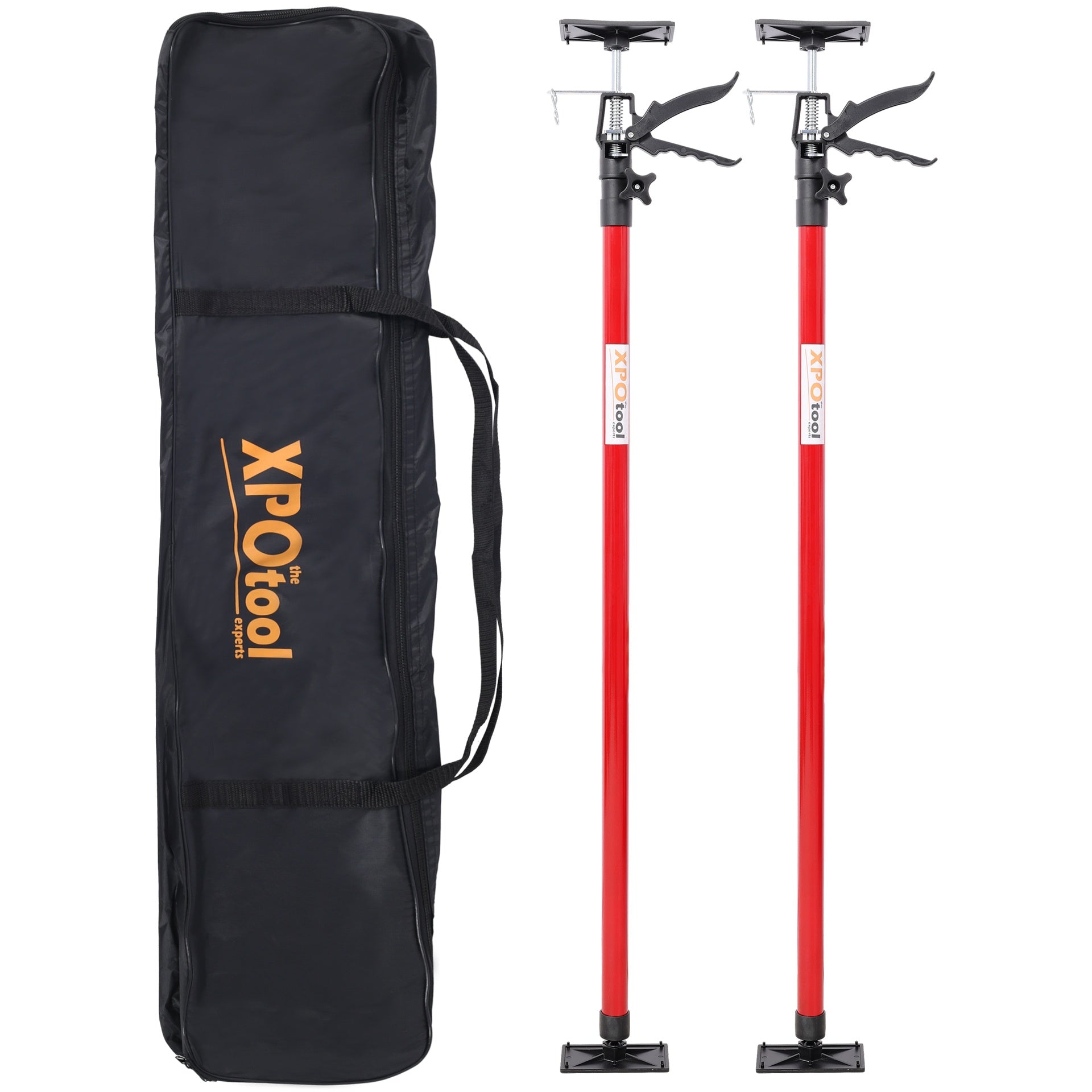 2Pack Adjustable Support Pole,Steel 3rd Hand Support System,Support Rod for Jacks Cargo Bars Drywalls,Cabinet Jacks for Installing Cabinets,Extends from 45 to 114 Inch ,with carry bag