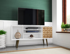 TV Stand in Natural and White