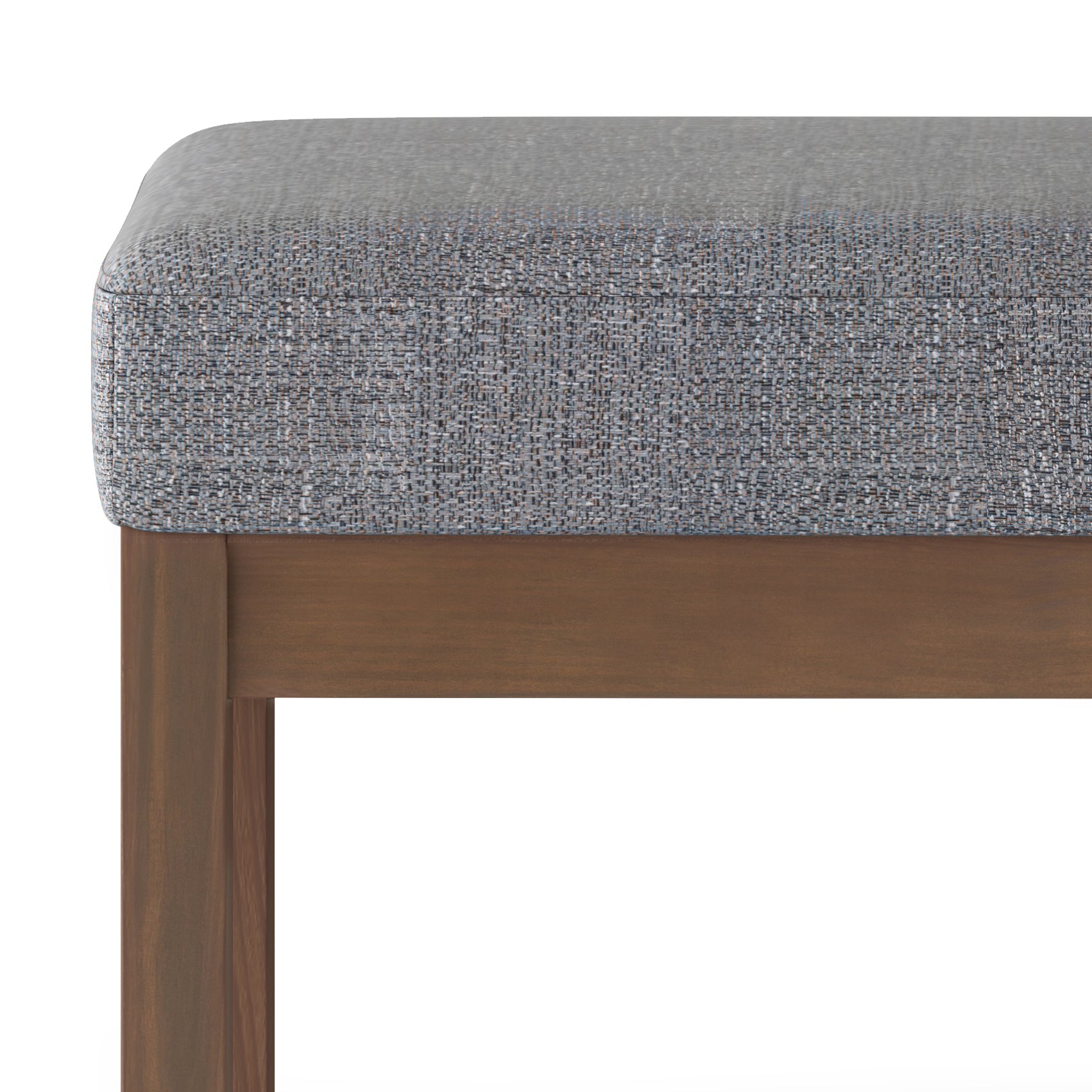 Milltown 27 inch Wide Solid Wood Footstool Small Ottoman Bench in Pebble Grey