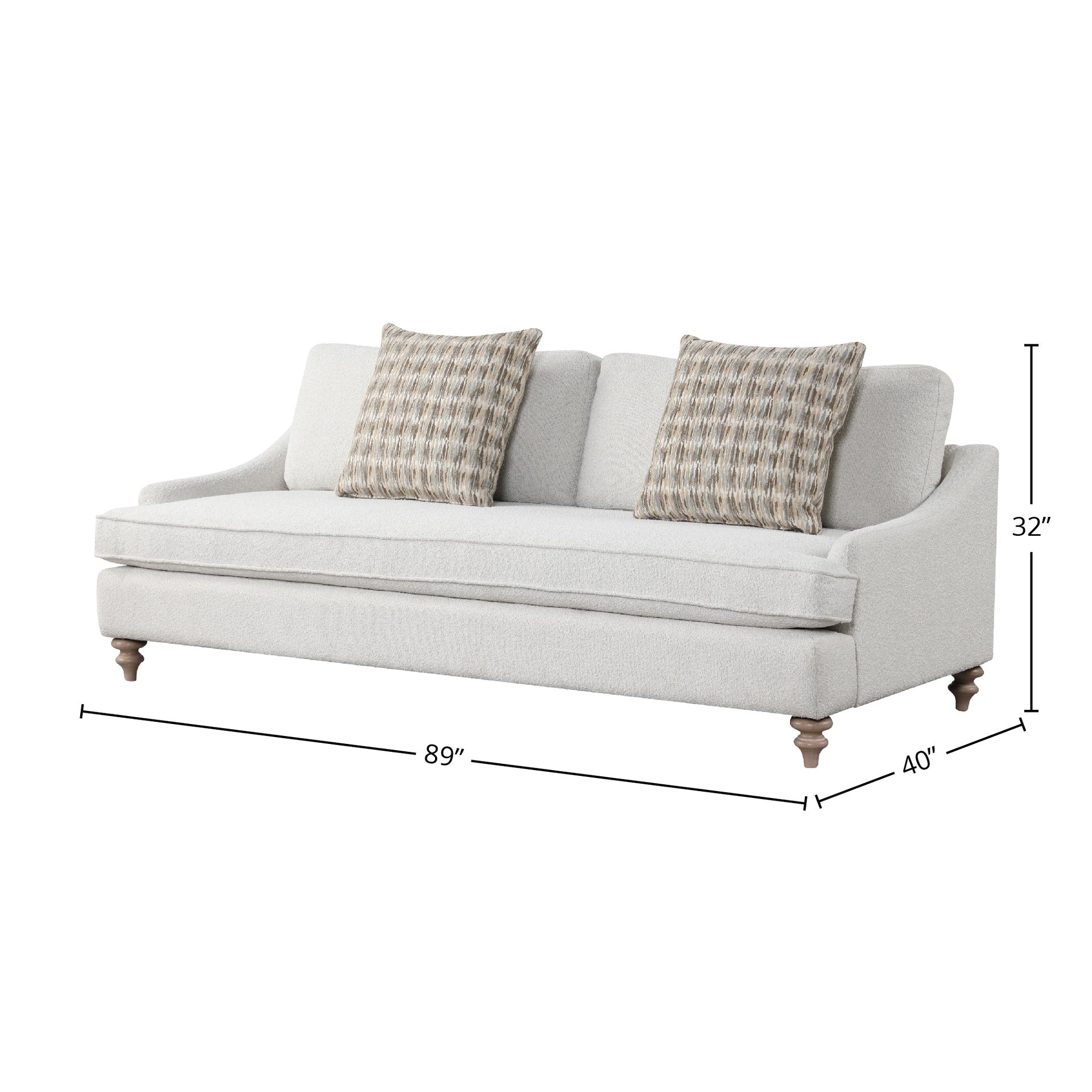 Sofa Single Reverable Cushion with 2 Pillows