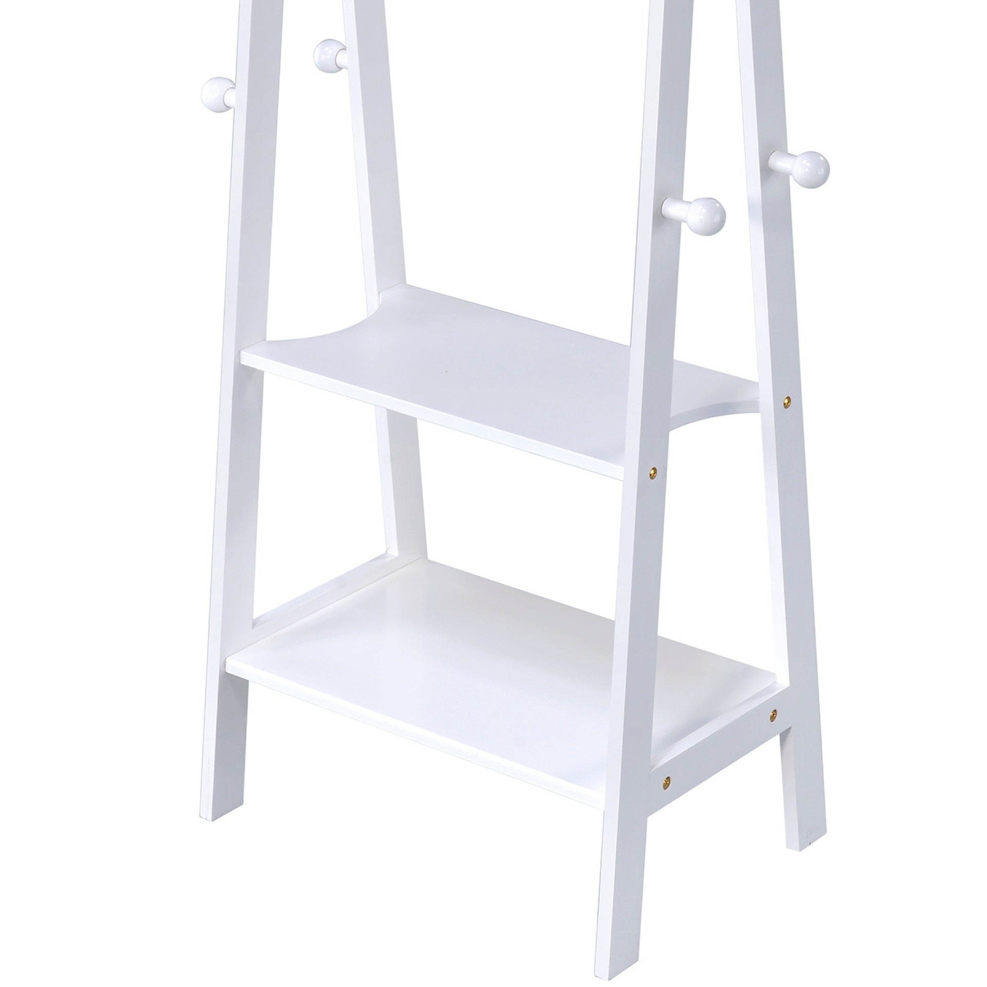59" Tall Standing Garment / Coat Rack, White finish