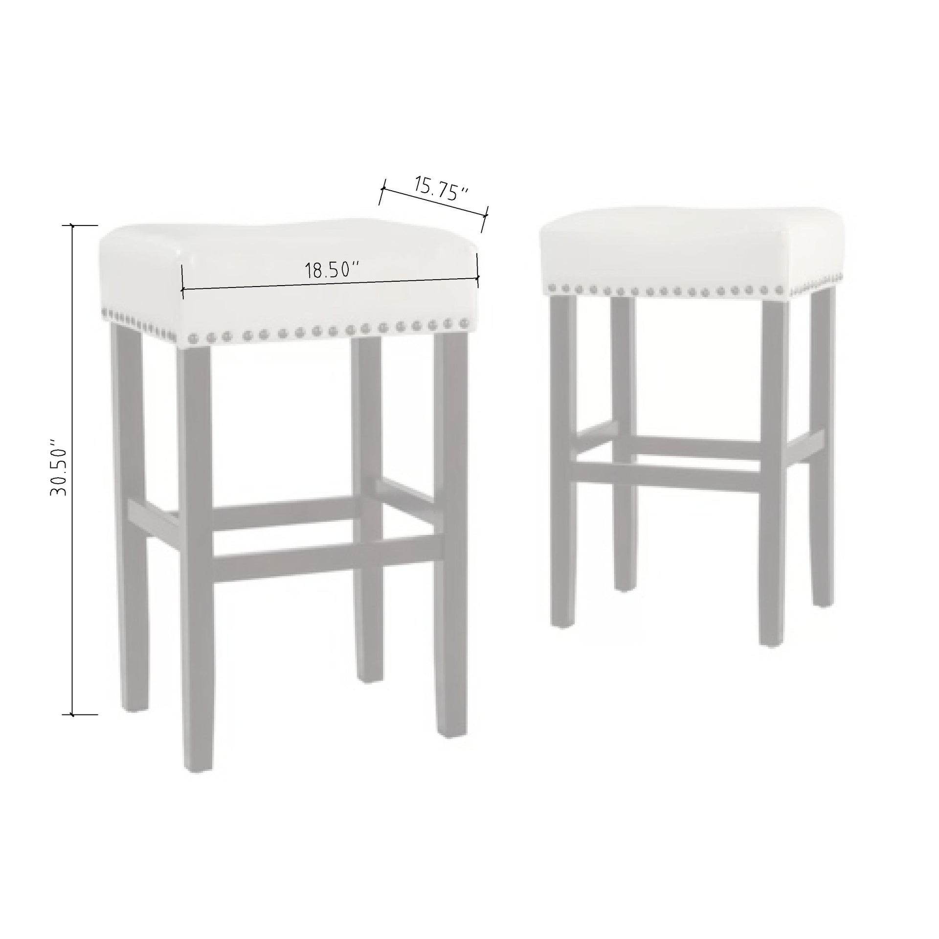30-inch Backless ivory Faux Leather Counter Stool (Set of 2)