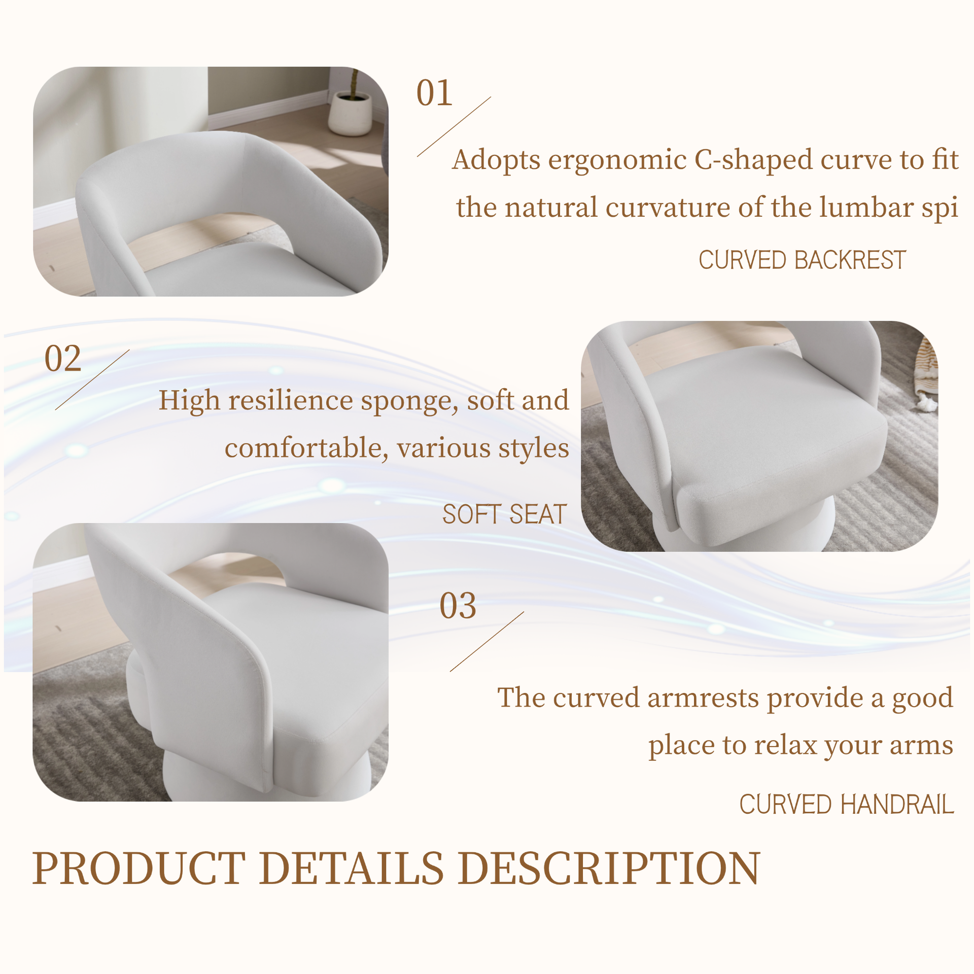 Swivel Barrel Chair, Velvet Accent Armchair 360 Degree Swivel Club Chair for Living Room Bedroom Reception Room