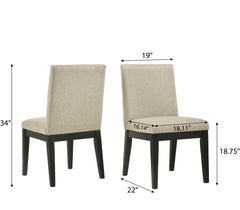 Roundhill Furniture Rocco Contemporary Solid Wood Dining Chairs, Set of 2, Beige