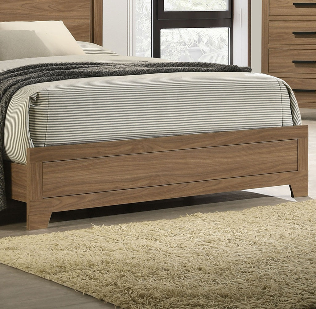 Simple Classic 1pc Queen Size Bed Panel Headboard Walnut / Chestnut Brown Bedroom Furniture Wooden