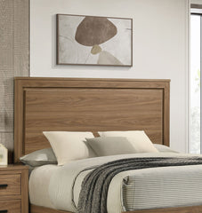 Simple Classic 1pc Queen Size Bed Panel Headboard Walnut / Chestnut Brown Bedroom Furniture Wooden